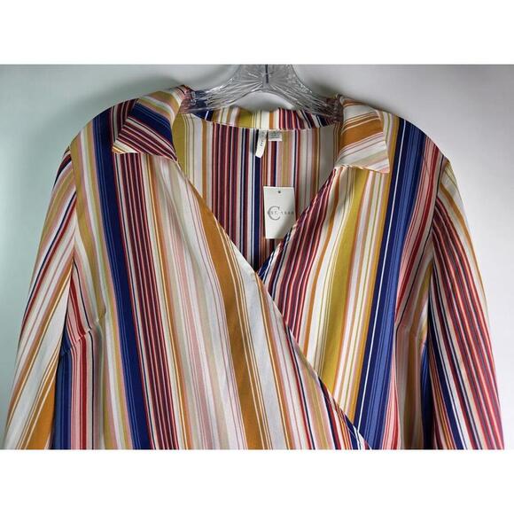 Cato Est. 1946 Top Womens Size L Multi Stripy Colors Casual Flowey Wear - Picture 6 of 9